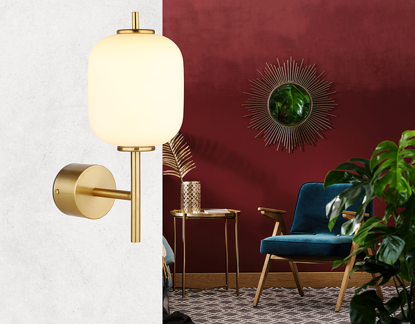 LED-Wandleuchte Ewald - Opalglas / Eisen - 1-flammig