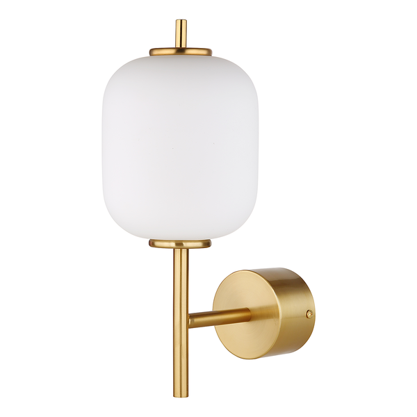 LED-Wandleuchte Ewald - Opalglas / Eisen - 1-flammig