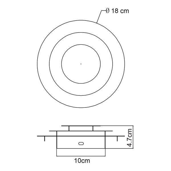 LED-Deckenleuchte Heda - Eisen - 1-flammig - Durchmesser: 18 cm