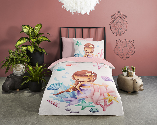 Kinderbettwäsche Lucy - Microfaser - Pink - 140 x 200/220 cm + Kissen 70 x 60 cm