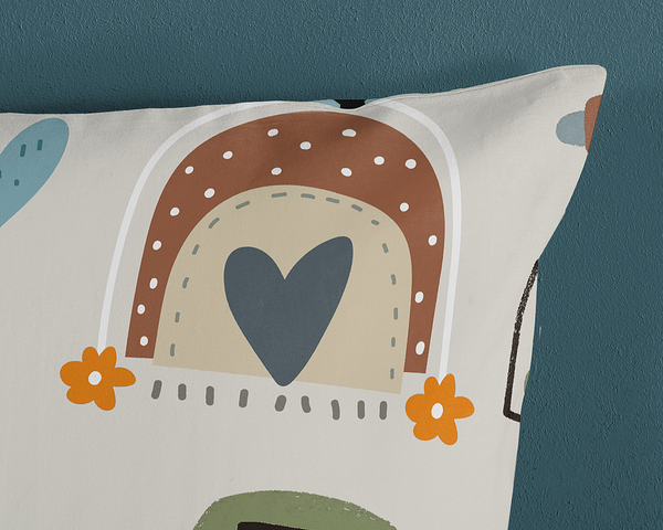 Kinderbettwäsche Autos - Baumwolle - Blau - 135 x 200 cm + Kissen 80 x 80 cm