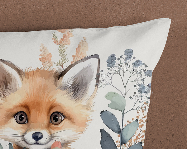 Kinderbettwäsche Fuchs - Baumwolle - Grün - 140 x 200/220 cm + Kissen 70 x 60 cm