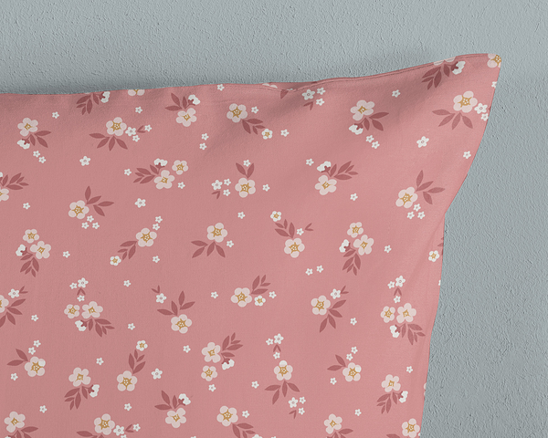 Kinderbettwäsche Rehkitz - Baumwolle - Pink - 100 x 135 cm + Kissen 40 x 60 cm