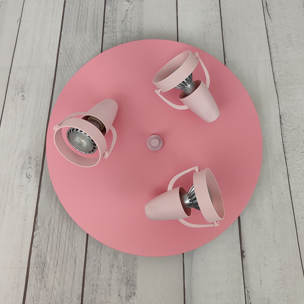 Deckenstrahler Saturn - Kunststoff - 3-flammig - Rosa