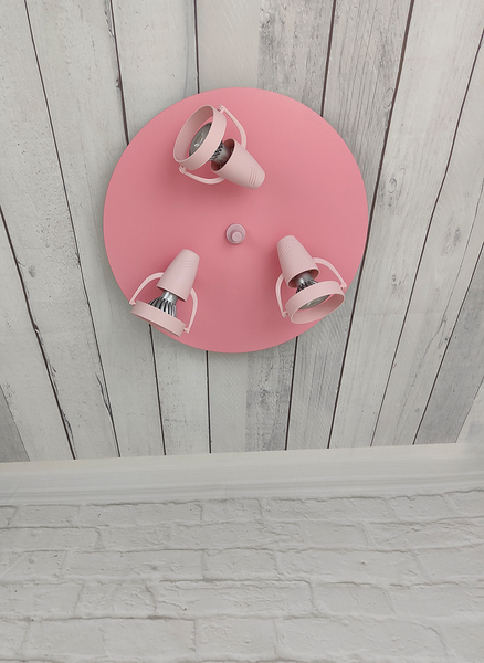 Deckenstrahler Saturn - Kunststoff - 3-flammig - Rosa
