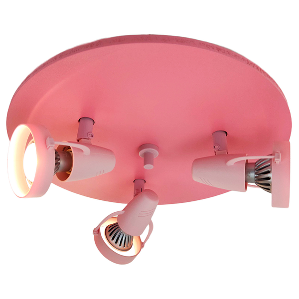 Deckenstrahler Saturn - Kunststoff - 3-flammig - Rosa