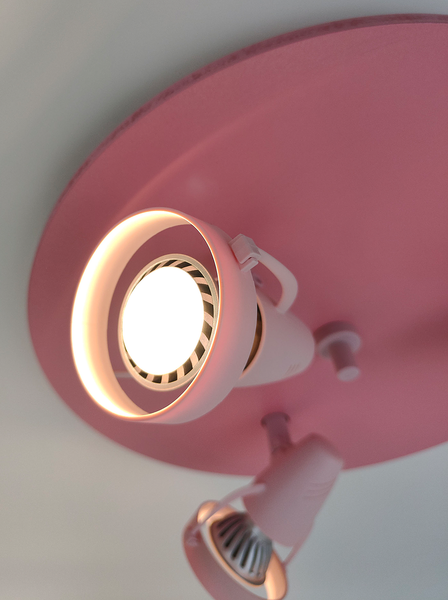 Deckenstrahler Saturn - Kunststoff - 3-flammig - Rosa