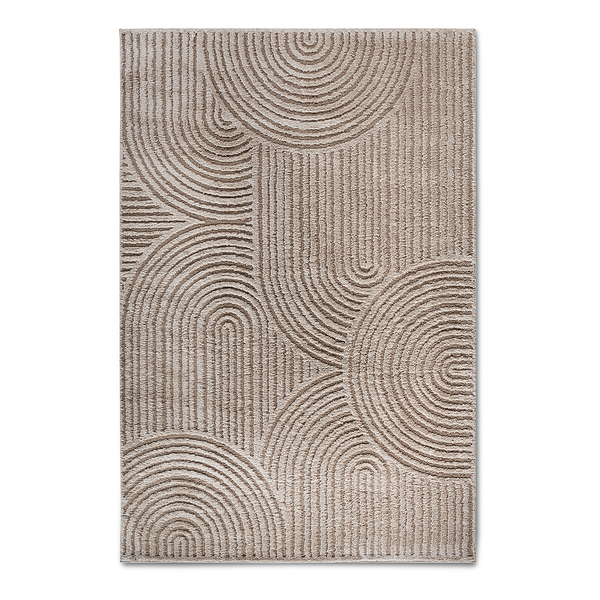 Hochflorteppich Chappe - Polyester - Beige - 80 x 120 cm