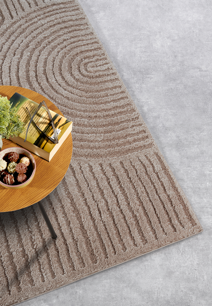 Hochflorteppich Chappe - Polyester - Beige - 80 x 120 cm