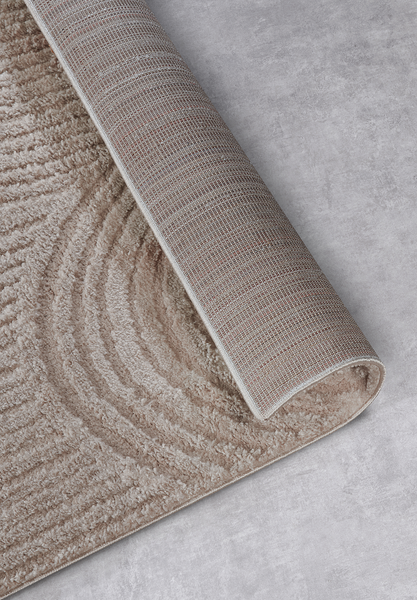 Hochflorteppich Chappe - Polyester - Beige - 80 x 120 cm