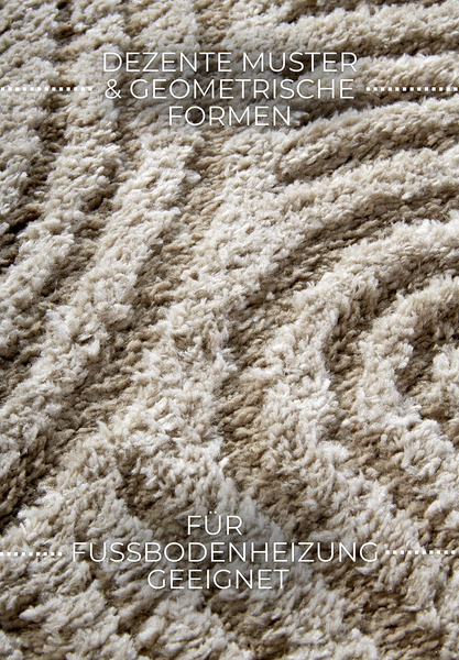 Hochflorteppich Chappe - Polyester - Beige - 80 x 120 cm