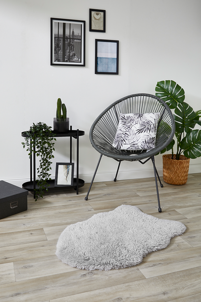 Dekofell Alpa 2er-Set - Polyester - Silber