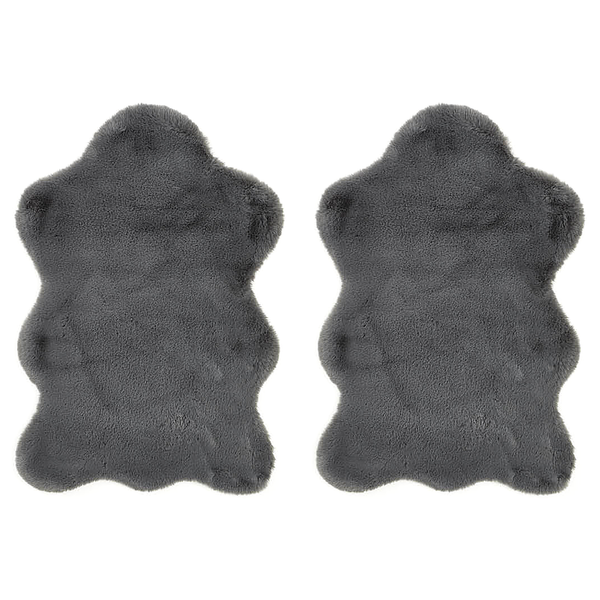 Dekofell Coste 2er-Set - Polyester - Anthrazit