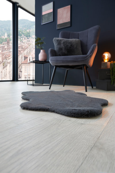 Dekofell Coste 2er-Set - Polyester - Anthrazit