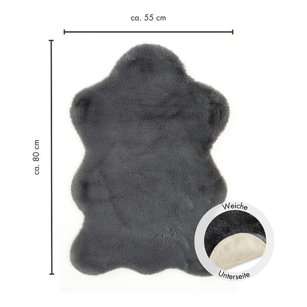 Dekofell Coste 2er-Set - Polyester - Anthrazit