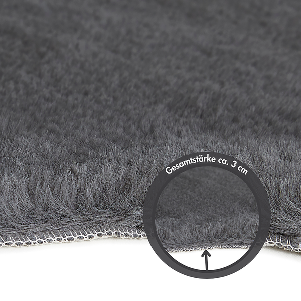 Dekofell Coste 2er-Set - Polyester - Anthrazit