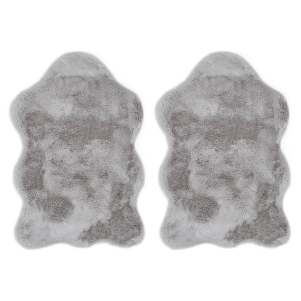 Dekofell Coste 2er-Set - Polyester - Grau
