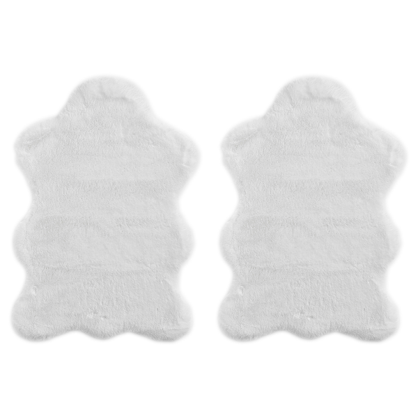 Dekofell Coste 2er-Set - Polyester - Weiß