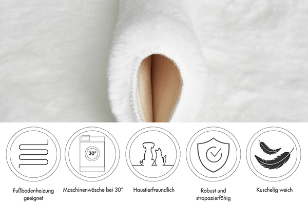 Dekofell Coste 2er-Set - Polyester - Weiß