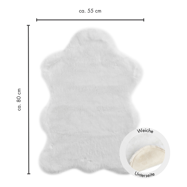 Dekofell Coste 2er-Set - Polyester - Weiß