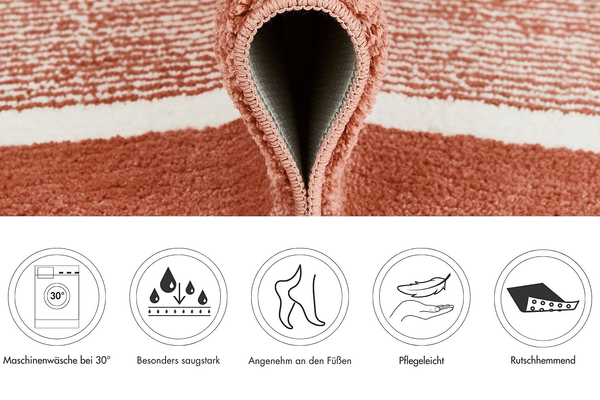 Badematte Maui - recyceltes Polyester - Rot - 50 x 80 cm