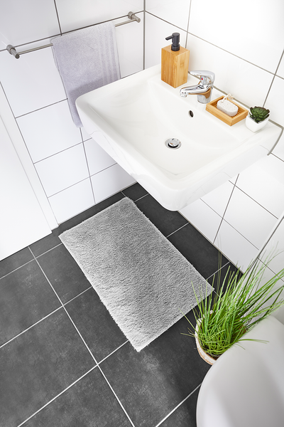 Badematte Florida - recyceltes Polyester - Grau - 60 x 100 cm