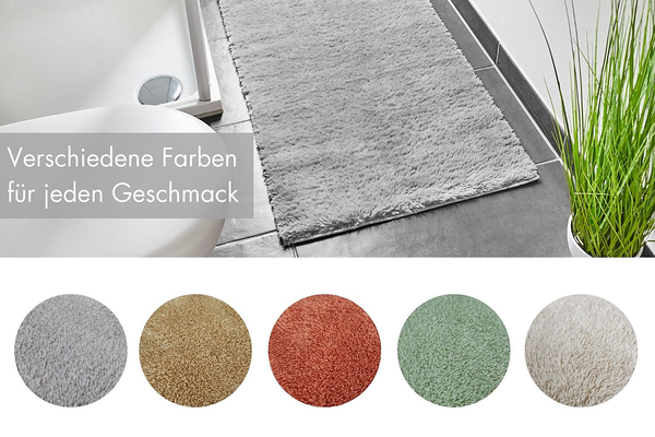 Badematte Florida - recyceltes Polyester - Grau - 60 x 100 cm