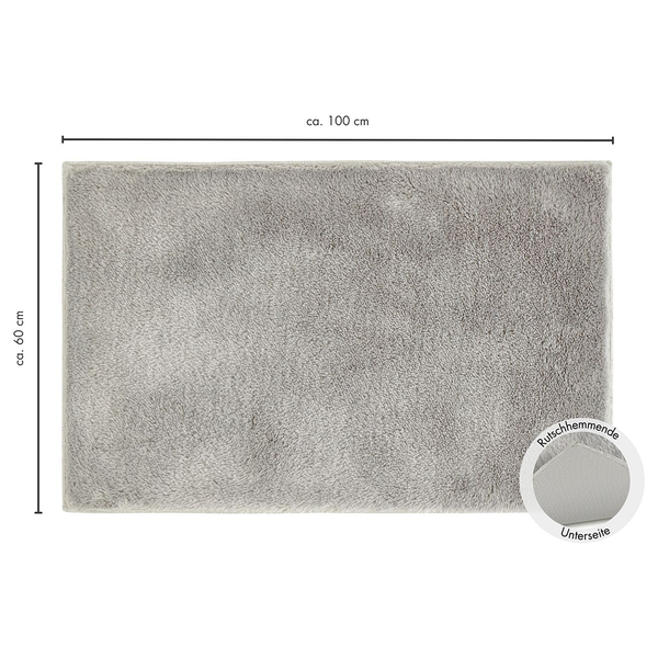 Badematte Florida - recyceltes Polyester - Grau - 60 x 100 cm