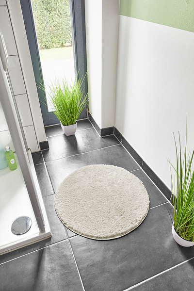 Badematte Florida rund - recyceltes Polyester - Beige