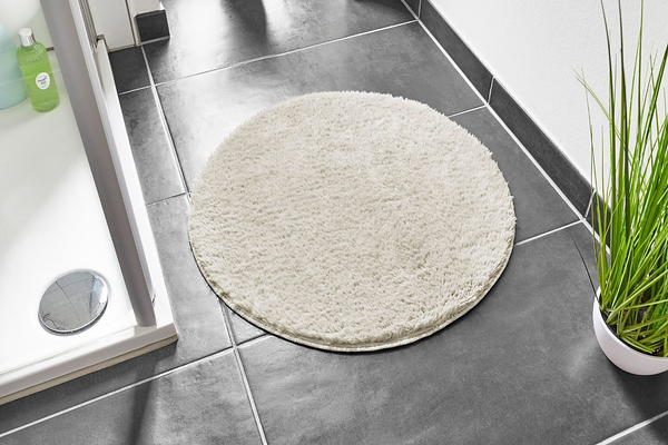 Badematte Florida rund - recyceltes Polyester - Beige