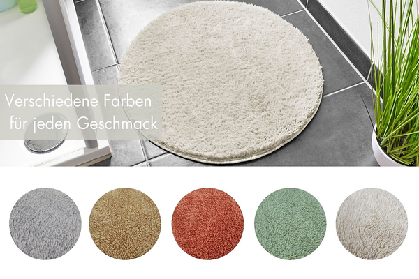 Badematte Florida rund - recyceltes Polyester - Beige