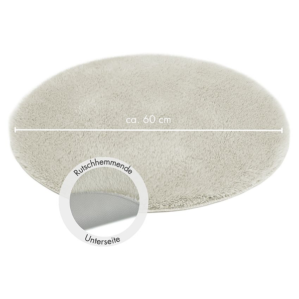 Badematte Florida rund - recyceltes Polyester - Beige