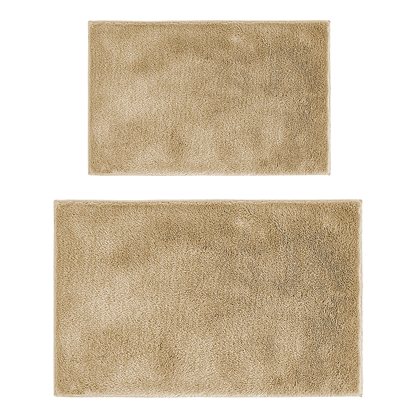 Badematte Florida 2er-Set Kombination B - recyceltes Polyester - Taupe