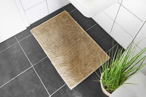 Badematte Florida 2er-Set Kombination B - recyceltes Polyester - Taupe