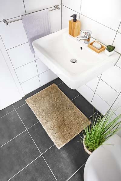 Badematte Florida 2er-Set Kombination B - recyceltes Polyester - Taupe