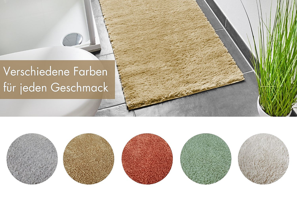 Badematte Florida 2er-Set Kombination B - recyceltes Polyester - Taupe