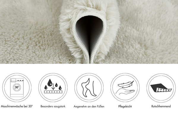 Badematte Florida 2er-Set Kombination A - recyceltes Polyester - Beige