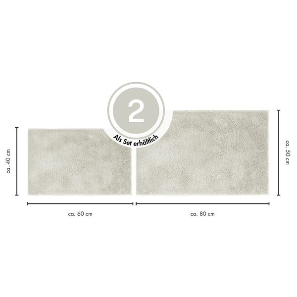 Badematte Florida 2er-Set Kombination A - recyceltes Polyester - Beige