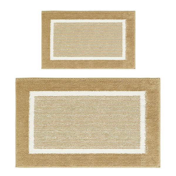 Badematte Maui 2er-Set Kombination B - recyceltes Polyester - Taupe