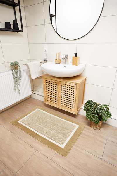 Badematte Maui 2er-Set Kombination B - recyceltes Polyester - Taupe