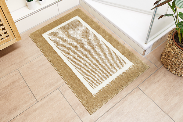 Badematte Maui 2er-Set Kombination B - recyceltes Polyester - Taupe
