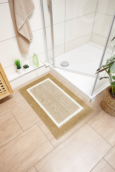 Badematte Maui 2er-Set Kombination B - recyceltes Polyester - Taupe