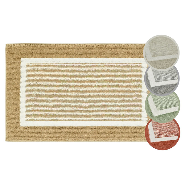 Badematte Maui 2er-Set Kombination B - recyceltes Polyester - Taupe
