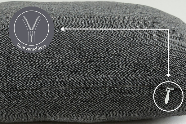 Kissen Jenny - Polyester - Dunkelgrau