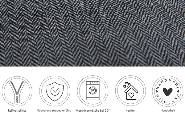 Kissen Jenny - Polyester - Dunkelgrau