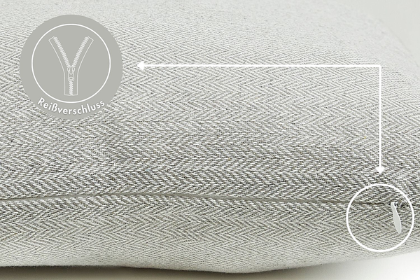 Kissen Jenny - Polyester - Hellgrau