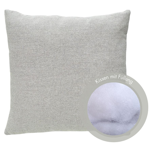Kissen Jenny - Polyester - Hellgrau