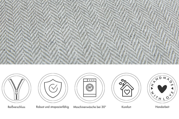 Kissen Jenny - Polyester - Hellgrau