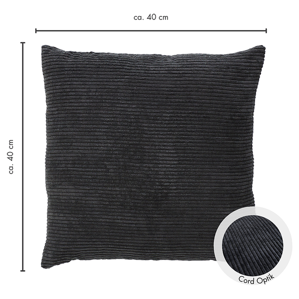 Kissen Emy - Polyester - Schwarz