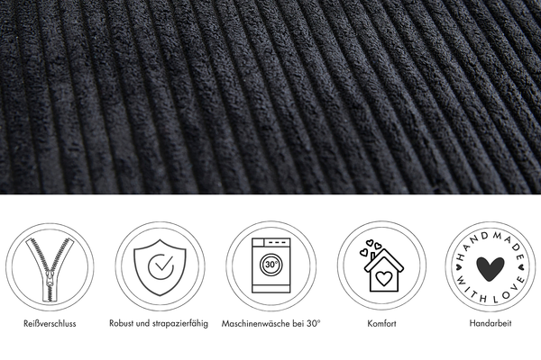 Kissen Emy - Polyester - Schwarz